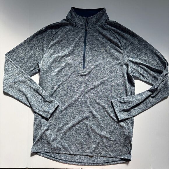 Under Armour Men's Tech 2.0 1/2 Zip-Up Heather Blue Size Medium - Picture 1 of 5